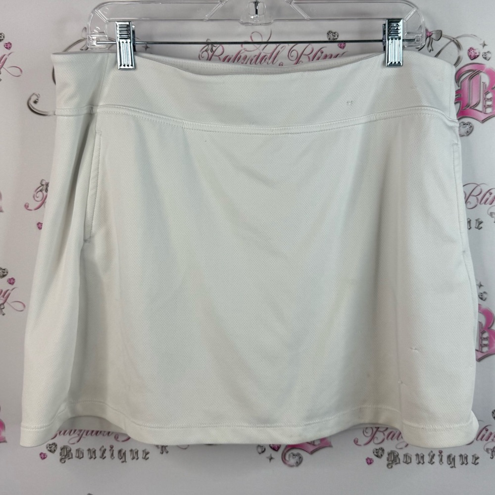 PGA Tour skort skirt preppy white Cream Mini Skirt shorts underneath